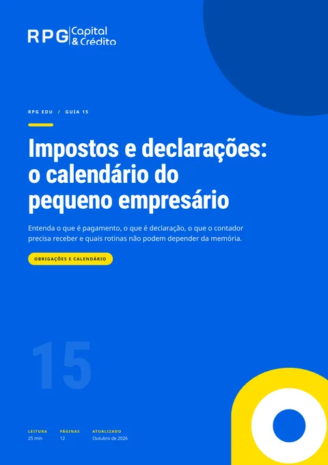 Capa do guia 15: Impostos e declarações: o calendário do pequeno empresário
