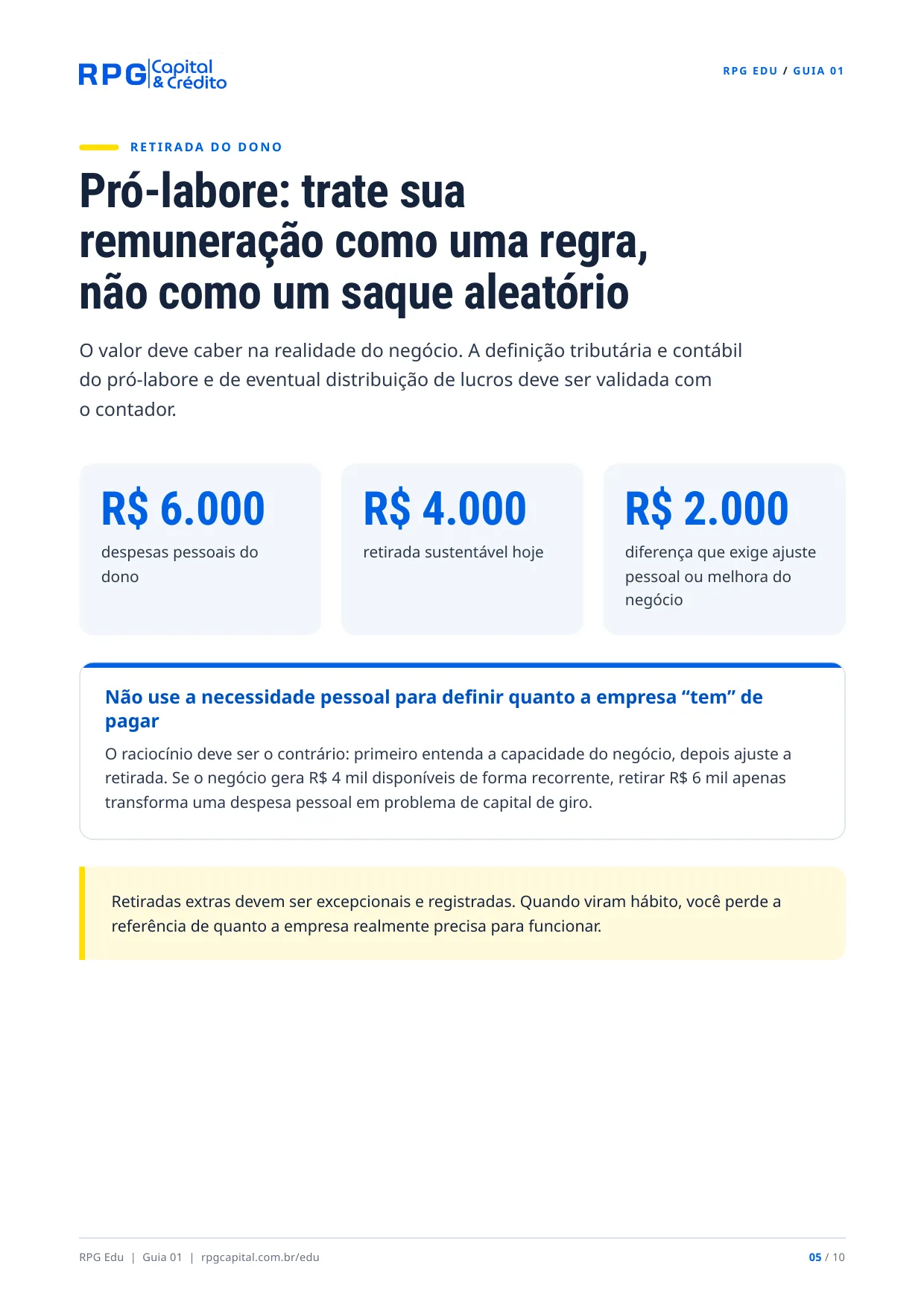 Como organizar o dinheiro da sua empresa — página 5: Pró-labore: trate sua remuneração como uma regra, não como um saque aleatório