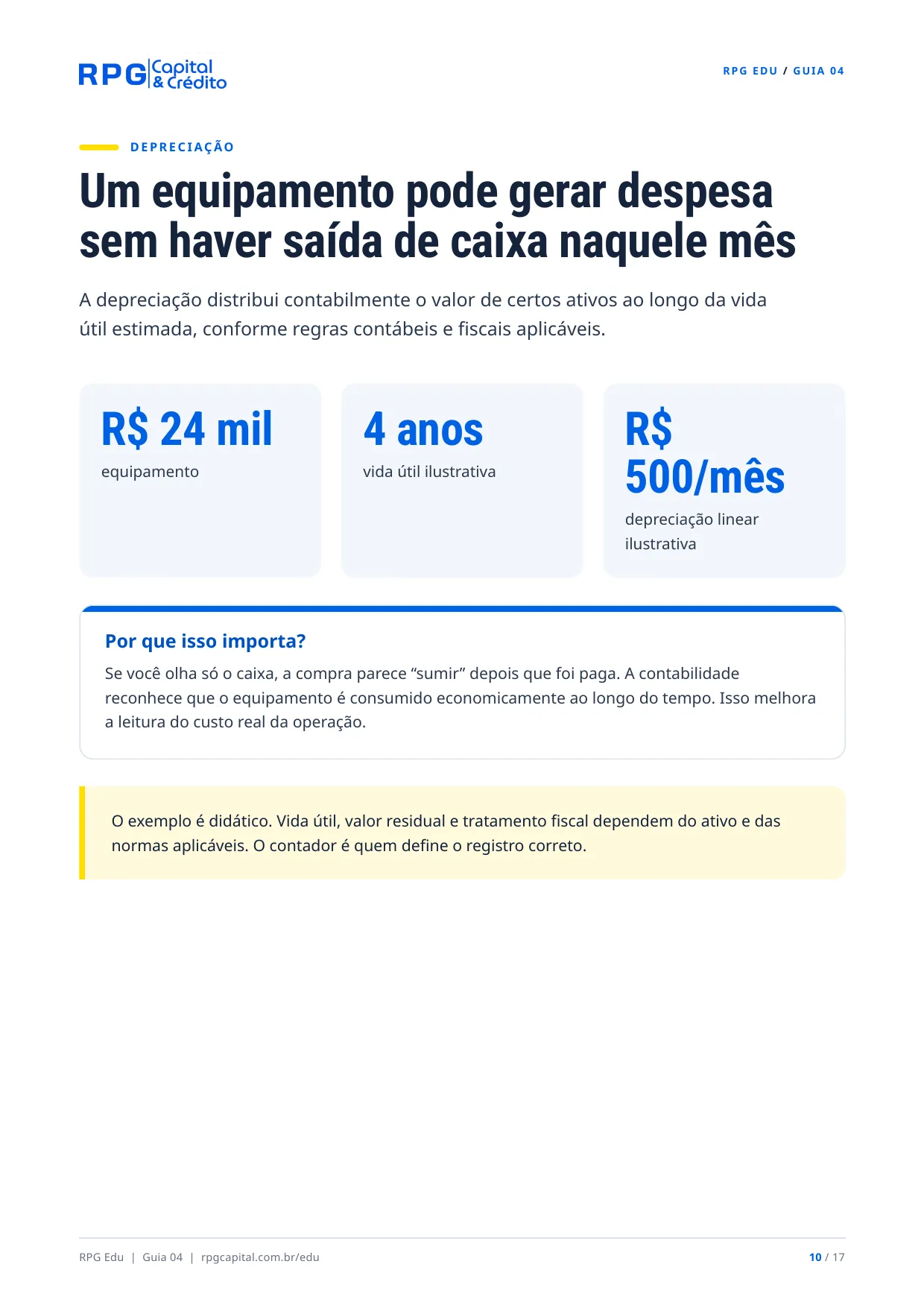 Contabilidade: do básico ao profissional — página 10: Um equipamento pode gerar despesa sem haver saída de caixa naquele mês
