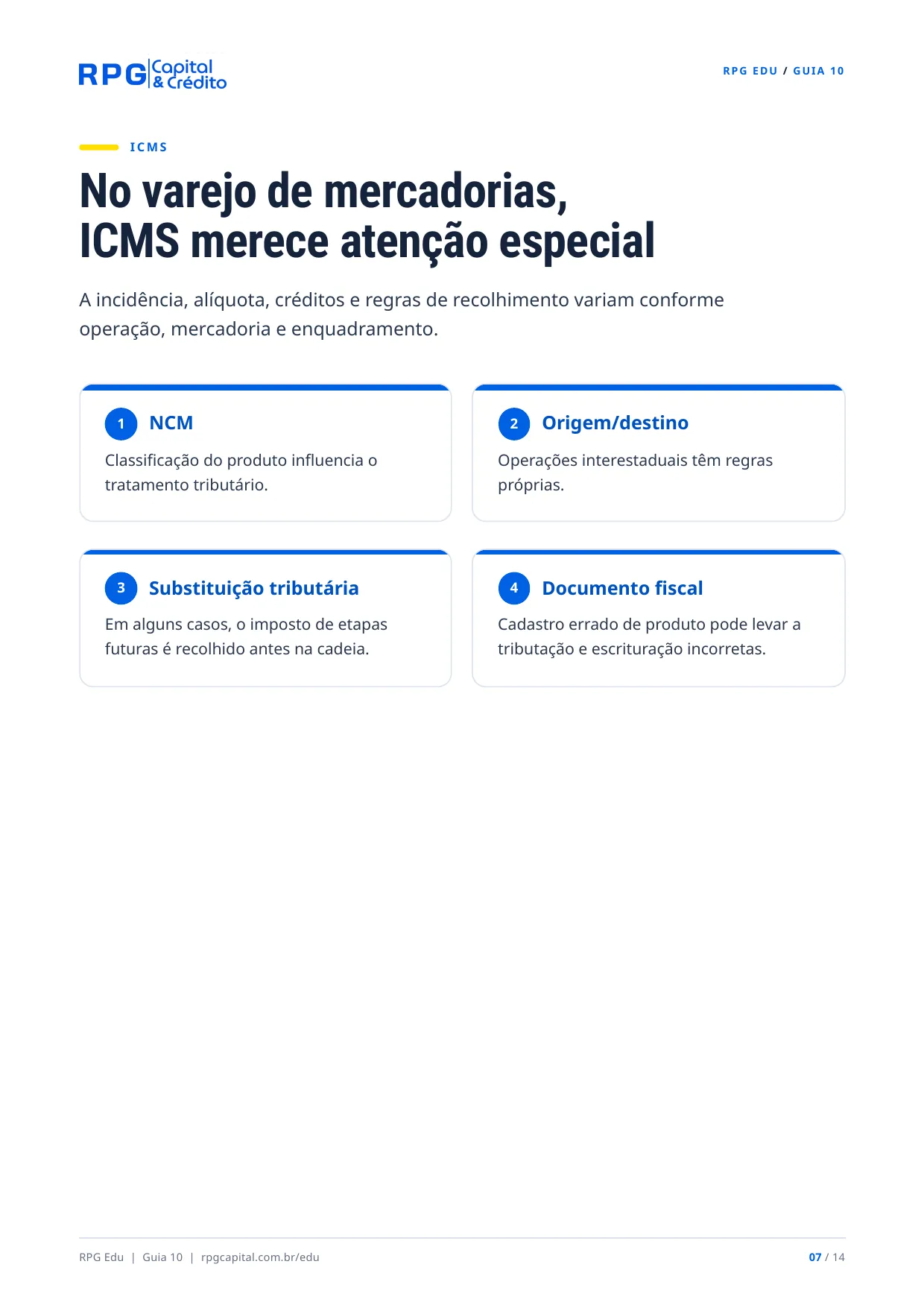 Impostos para pequenos negócios: do básico ao Simples Nacional — página 7: No varejo de mercadorias, ICMS merece atenção especial