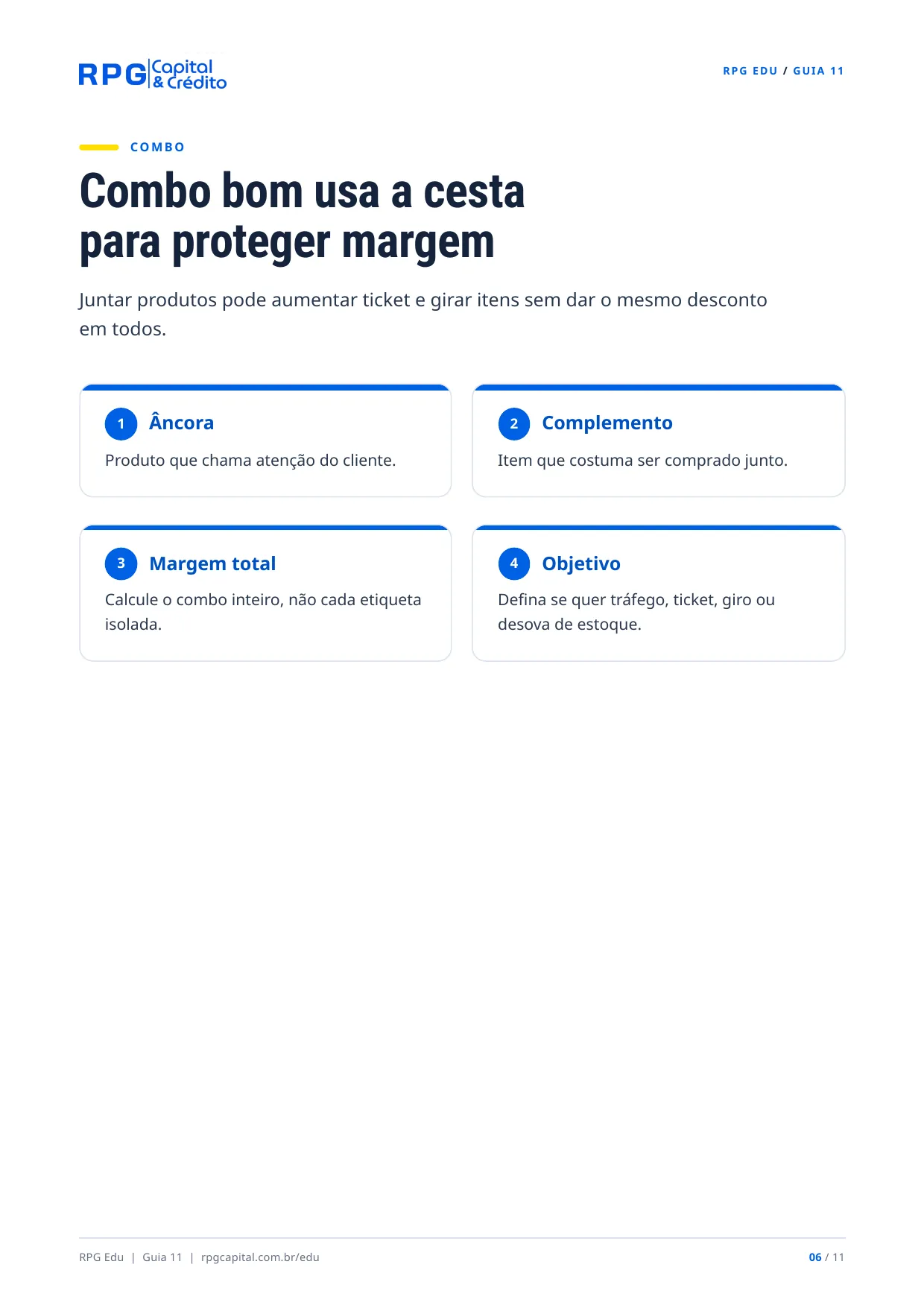 Promoções e descontos: como vender mais sem destruir sua margem — página 6: Combo bom usa a cesta para proteger margem