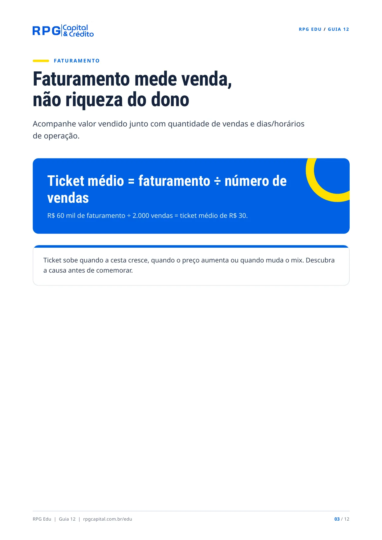 Os números que todo dono de comércio deveria acompanhar — página 3: Faturamento mede venda, não riqueza do dono