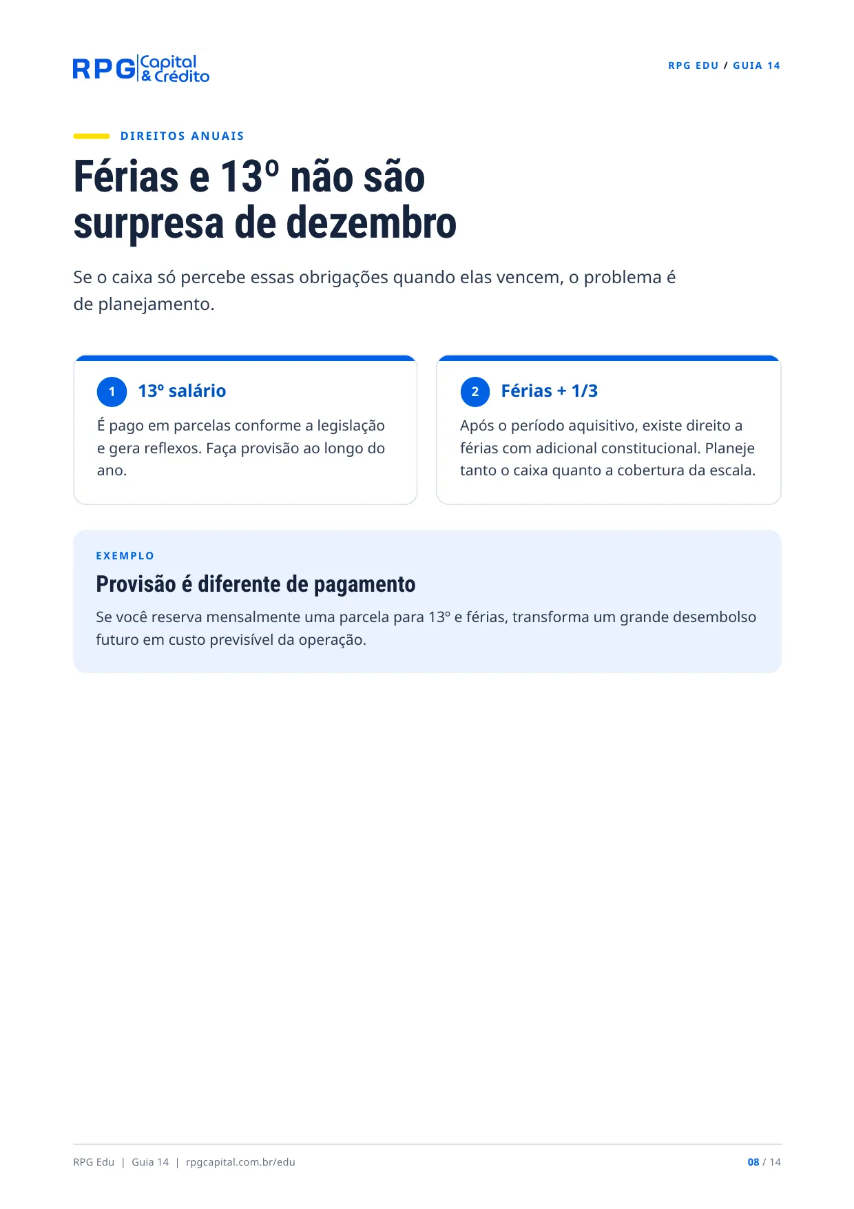 Tudo o que você precisa saber antes de contratar alguém pela CLT — página 8: Férias e 13º não são surpresa de dezembro