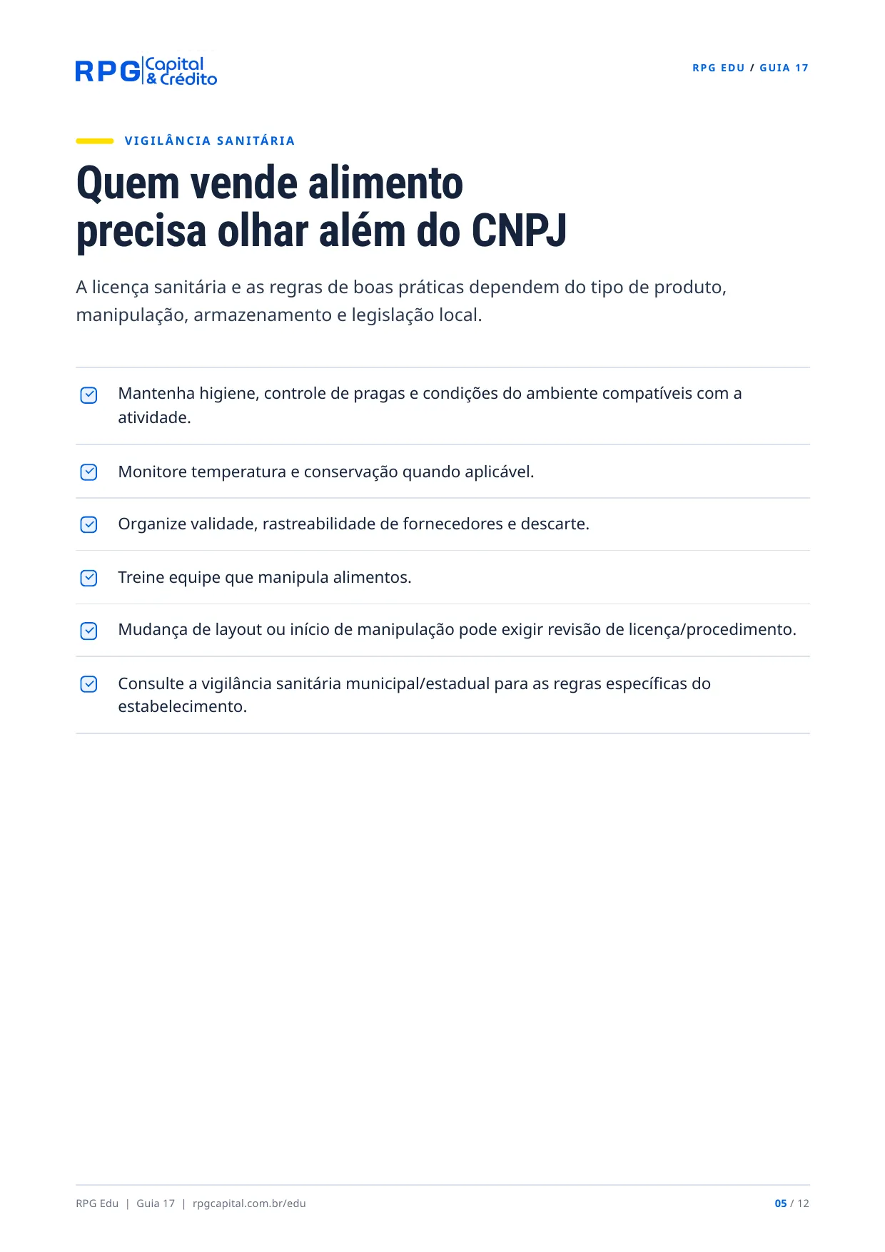 Sua loja está regular? Licenças, alvarás e fiscalização — página 5: Quem vende alimento precisa olhar além do CNPJ