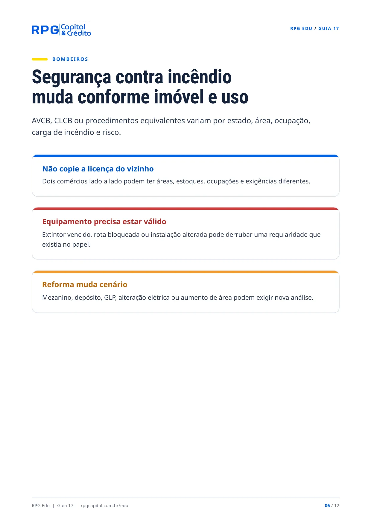 Sua loja está regular? Licenças, alvarás e fiscalização — página 6: Segurança contra incêndio muda conforme imóvel e uso