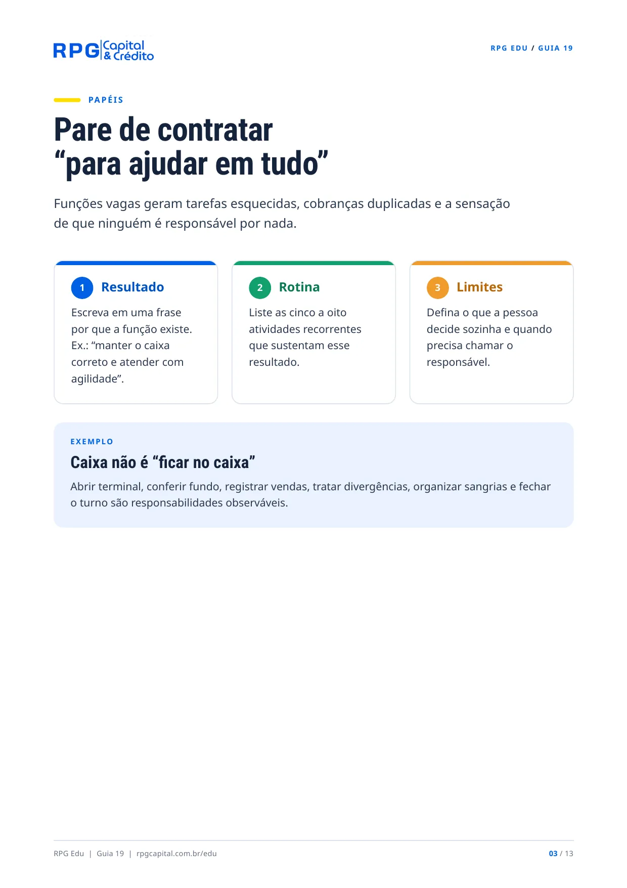 Gestão de pessoas para pequenos negócios — página 3: Pare de contratar “para ajudar em tudo”