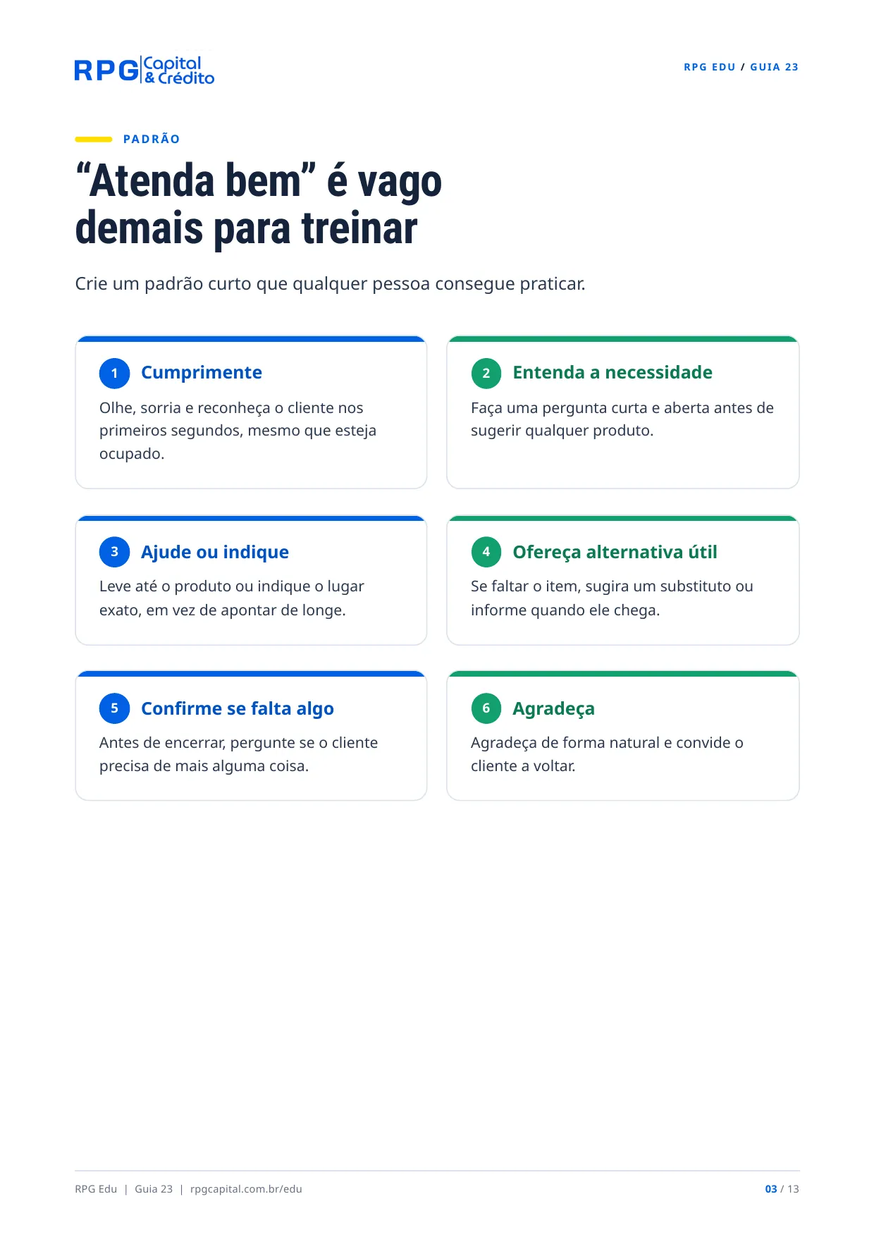 Atendimento e experiência do cliente na prática — página 3: “Atenda bem” é vago demais para treinar